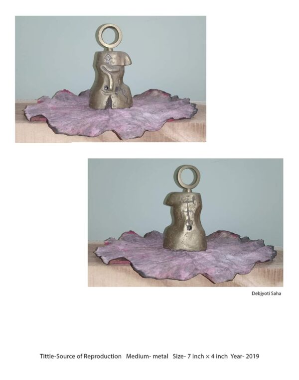 "Source of Reproduction" – Original Abstract Metal Sculpture (7x4 Inches)
