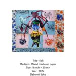 "Kali" – Mixed Media Artwork on Paper (18x23 Inches)
