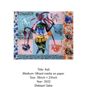 "Kali" – Mixed Media Artwork on Paper (18x23 Inches)